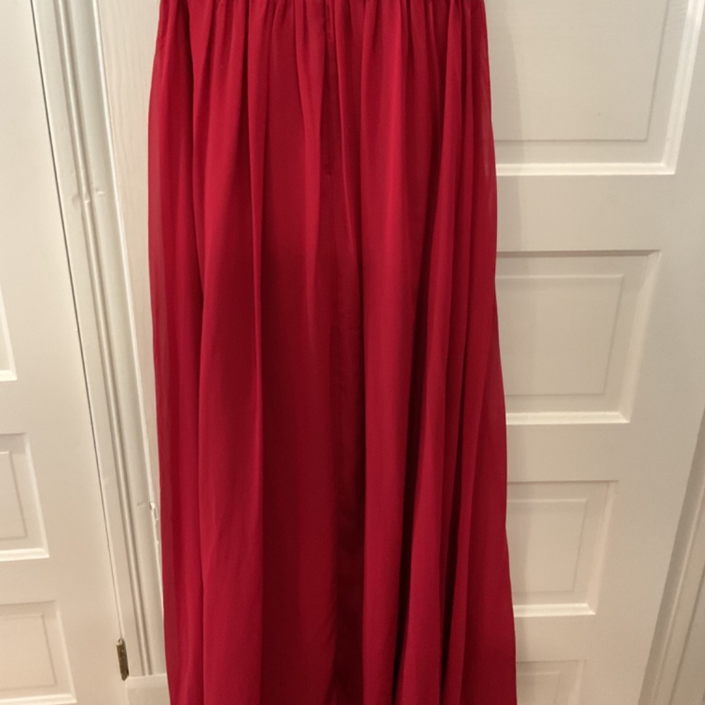 Azazie Red Bridesmaid Dress Size A8 - Picture 4 of 13